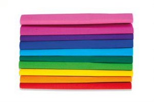 Bibuła marszczona Happy Color 50x200cm TĘCZA MIX 10 kolorów 10 rolek bookstore