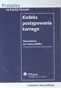 Kodeks postępowania karnego Stan prawny na 1 marca 2009 r. to buy in Canada