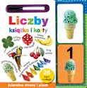 Liczby Książka i karty ścieralne strony i pisak in polish