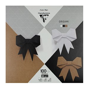 Papier origami 20x20 cm Neutralne mix 3 kolorów 100 arkuszy  Bookshop