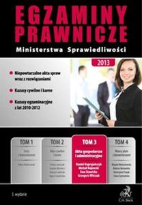 Egzaminy prawnicze Ministerstwa Sprawiedliwości 2013 tom 3 Akta gospodarcze i administracyjne pl online bookstore