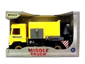 Middle Truck Śmieciarka żółta w kartonie   