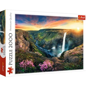 Puzzle Wodospad Haifoss Islandia 2000 - Polish Bookstore USA