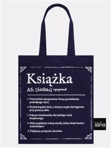 Torba na książki bawełniana Definicja książki granatowa Polish bookstore