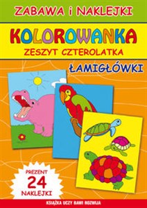 Zeszyt czterolatka Kolorowanka Łamigłówki Zabawa i naklejki 