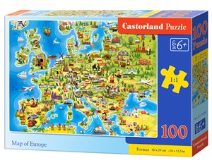 Puzzle 100 Mapa Europy B-111060 polish books in canada