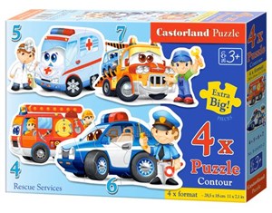 4x1 Puzzle Konturowe Rescue Services buy polish books in Usa