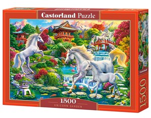 Puzzle 1500 Unicorn Garden books in polish