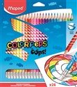 Kredki trójkątne ścieralne z gumką Colorpeps Oops Maped 24 kolory - 